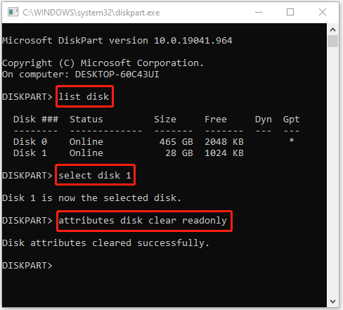 remove write protection on the USB drive