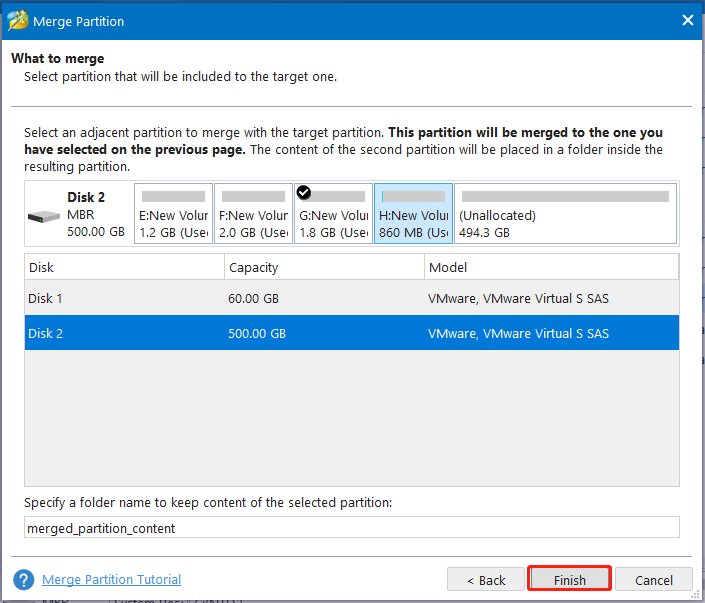 select a partition to merge with