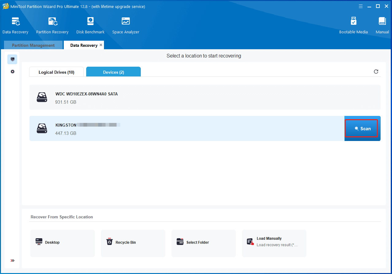 scan the NVMe SSD