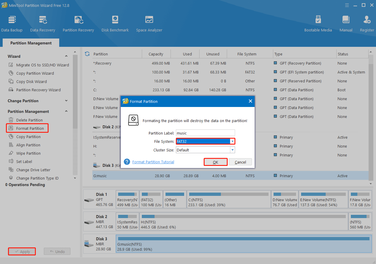 Format the SanDisk USB drive