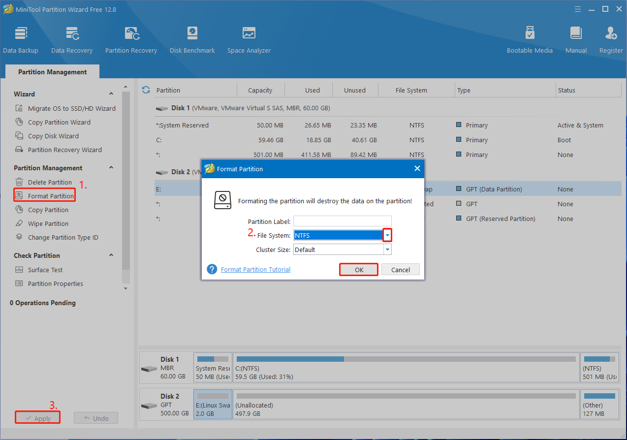 format a drive using MiniTool