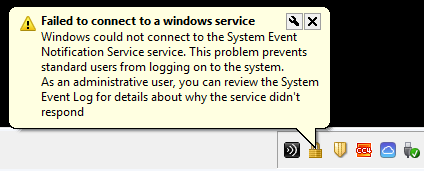 System Event Notification Service error type 2