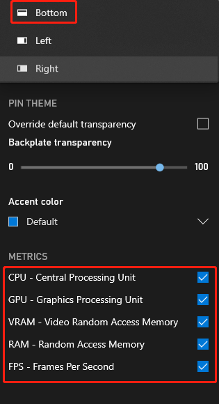 set the GRAPH POSITION to Bottom