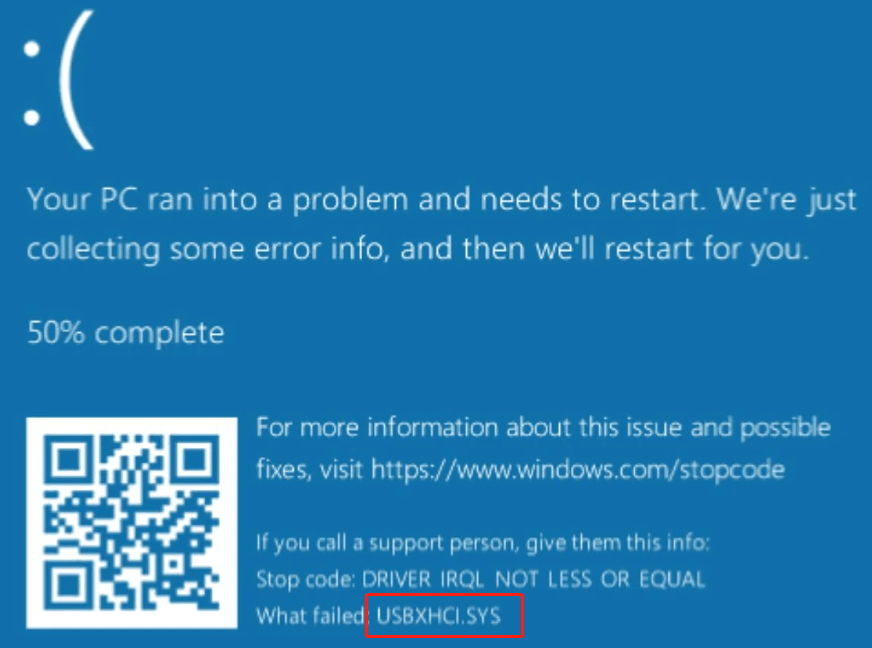 USBXHCI sys BSOD
