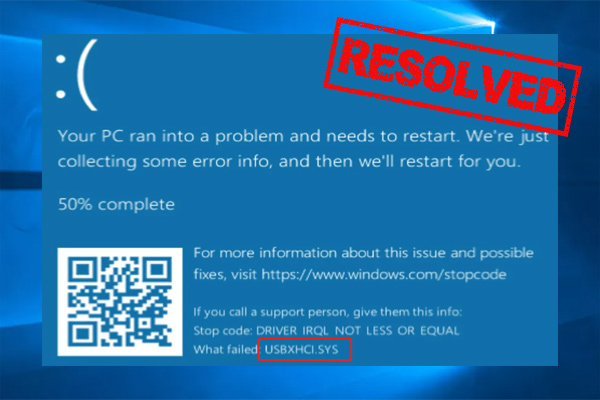 How to Fix USBXHCI.sys Blue Screen on Windows 10/11? [4 Ways]