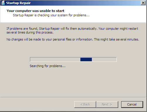 Your computer was unable to start