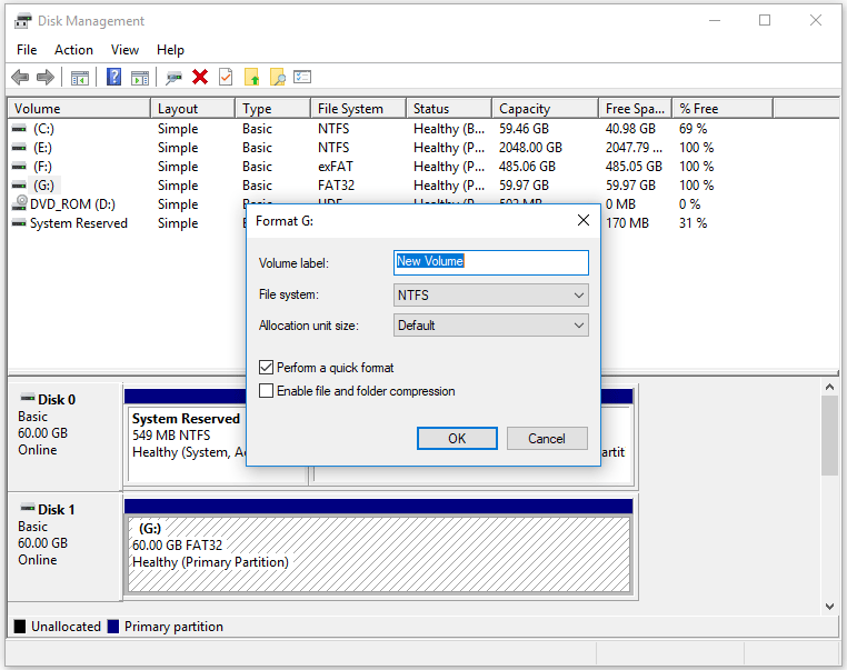 reformat FAT32 partition