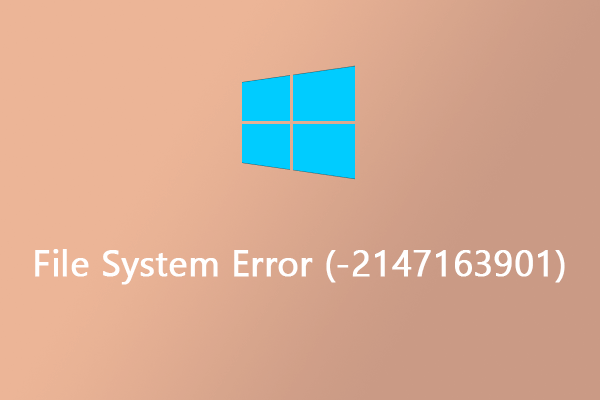 How to Fix Windows File System Error (-2147163901)?