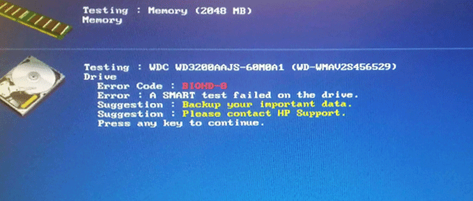 hard drive SMART error BIOHD-8