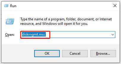 open Disk Management from Run window