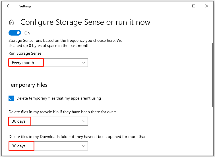 configure settings