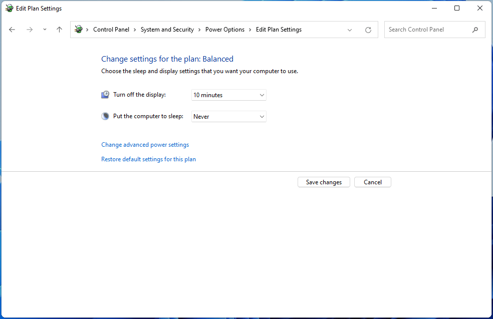 change settings for power plan