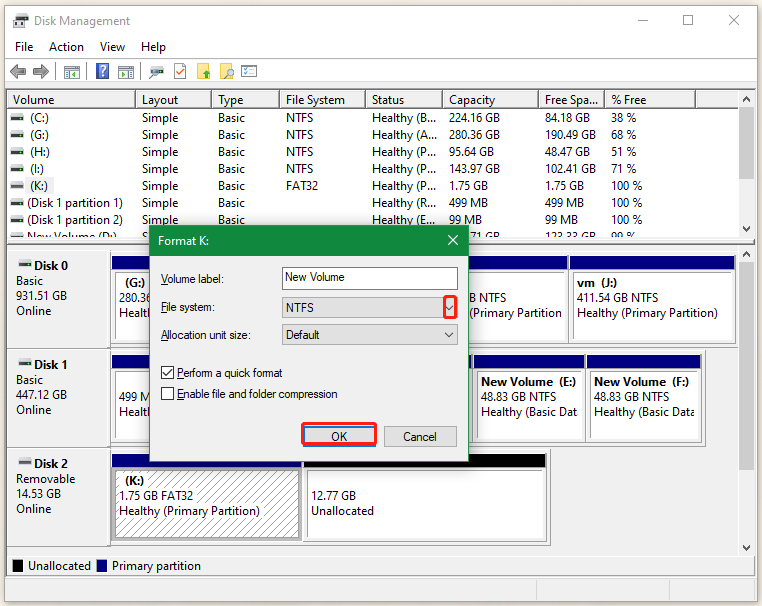 format SD Card to NTFS using DM