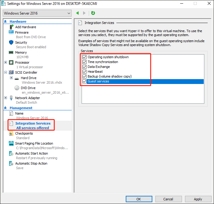 configure integration services