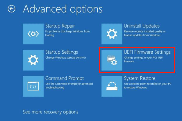 select UEFI Firmware Settings