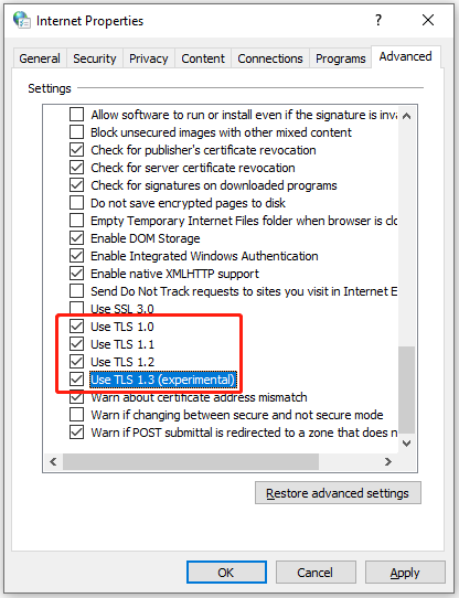 change Internet Options