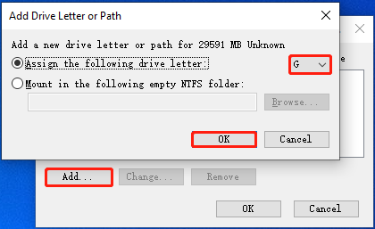 Add a drive letter to the recovered partition