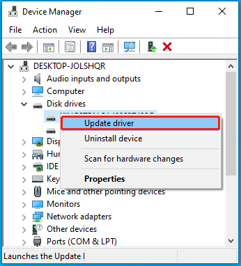 Select Update driver