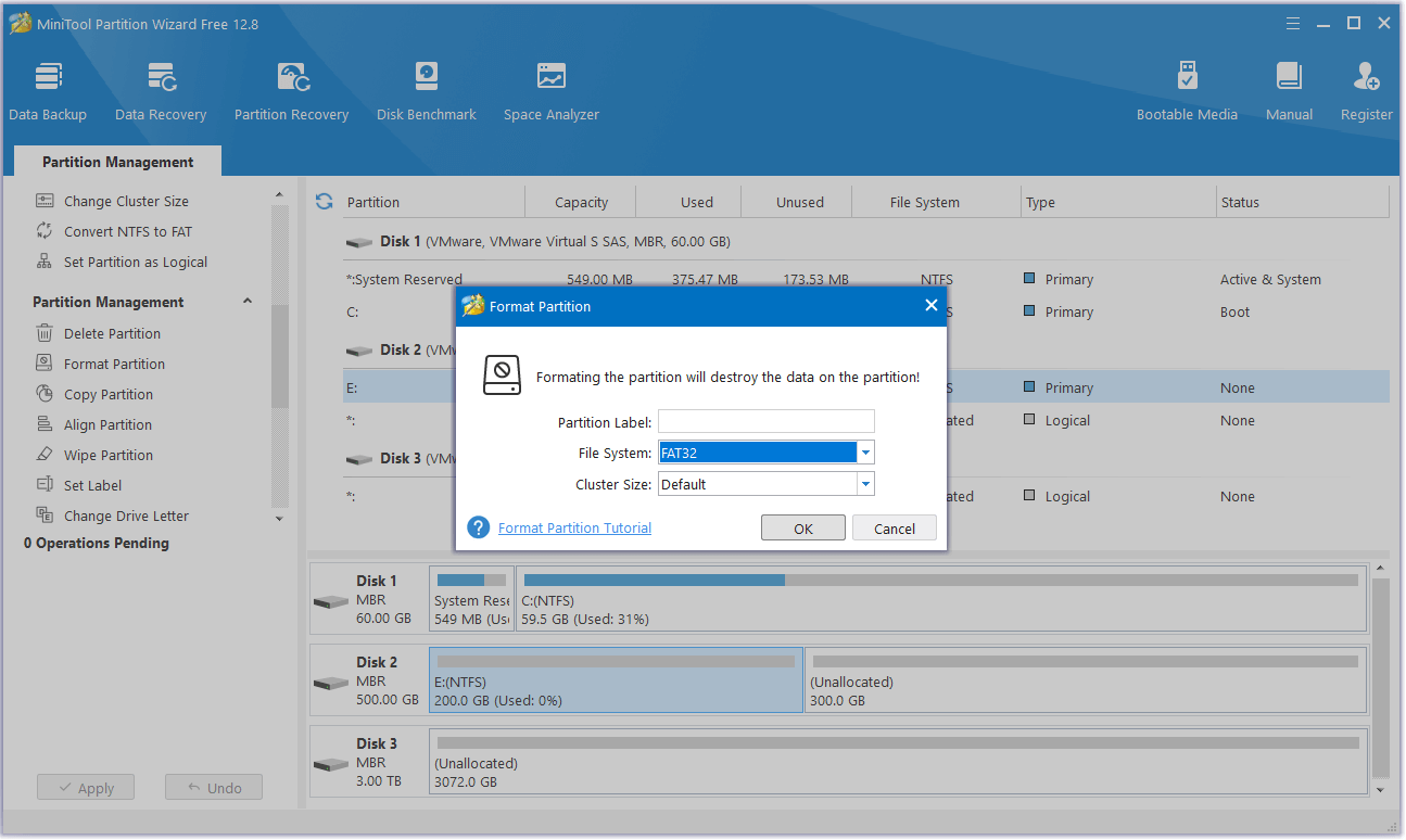 use Format Partition feature