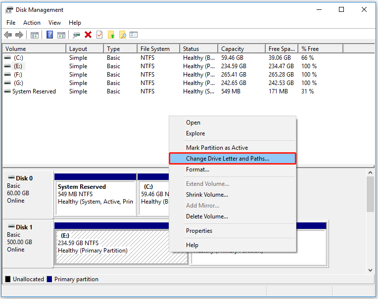 select Change Drive Letter and Paths