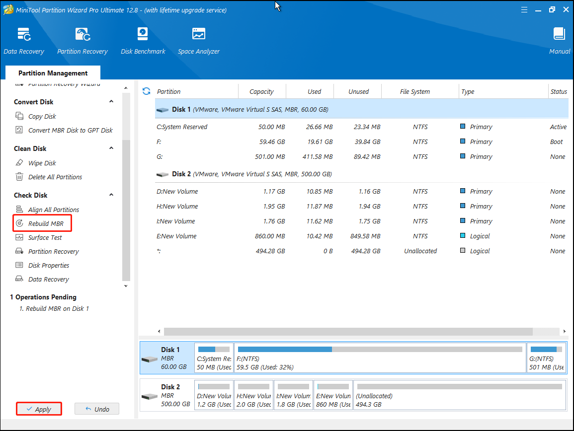 rebuild MBR using MiniTool