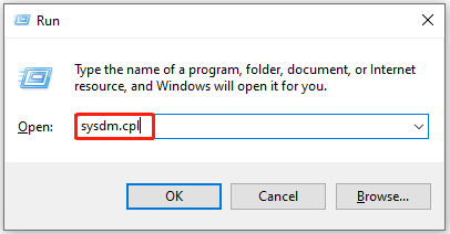 open System Properties from Run window