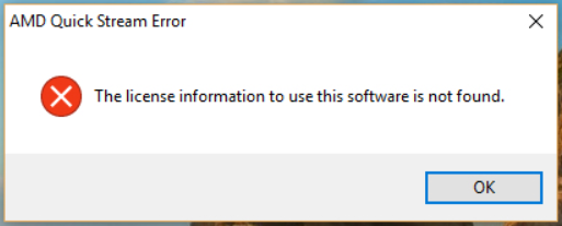 AMD Quick Stream Error