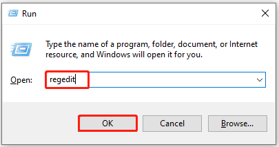 open Registry Editor from Run window