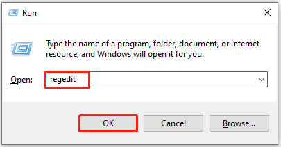 open Registry Editor from Run window