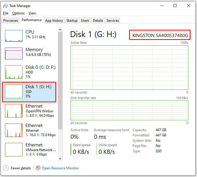 find the model number of the SSD