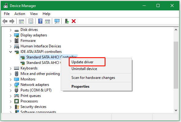 update the SATA driver