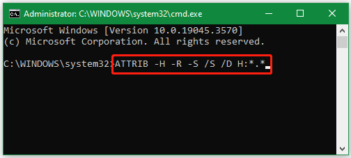 repair files using ATTRIB command