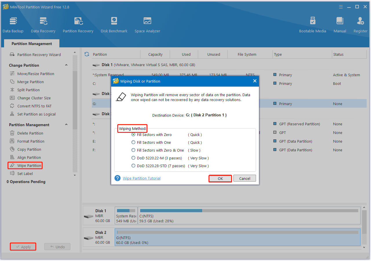 wipe the replaced hard drive