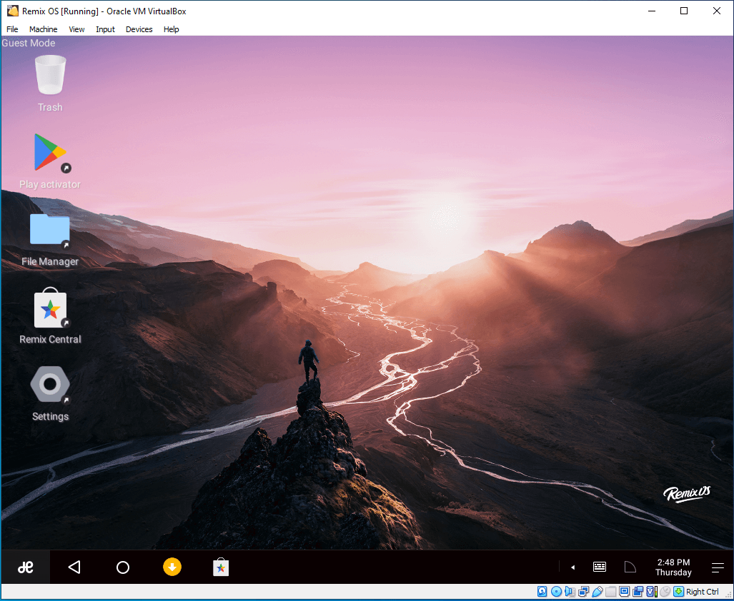 the main interface of Remix OS