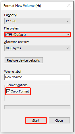 Quick format ADATA memory card