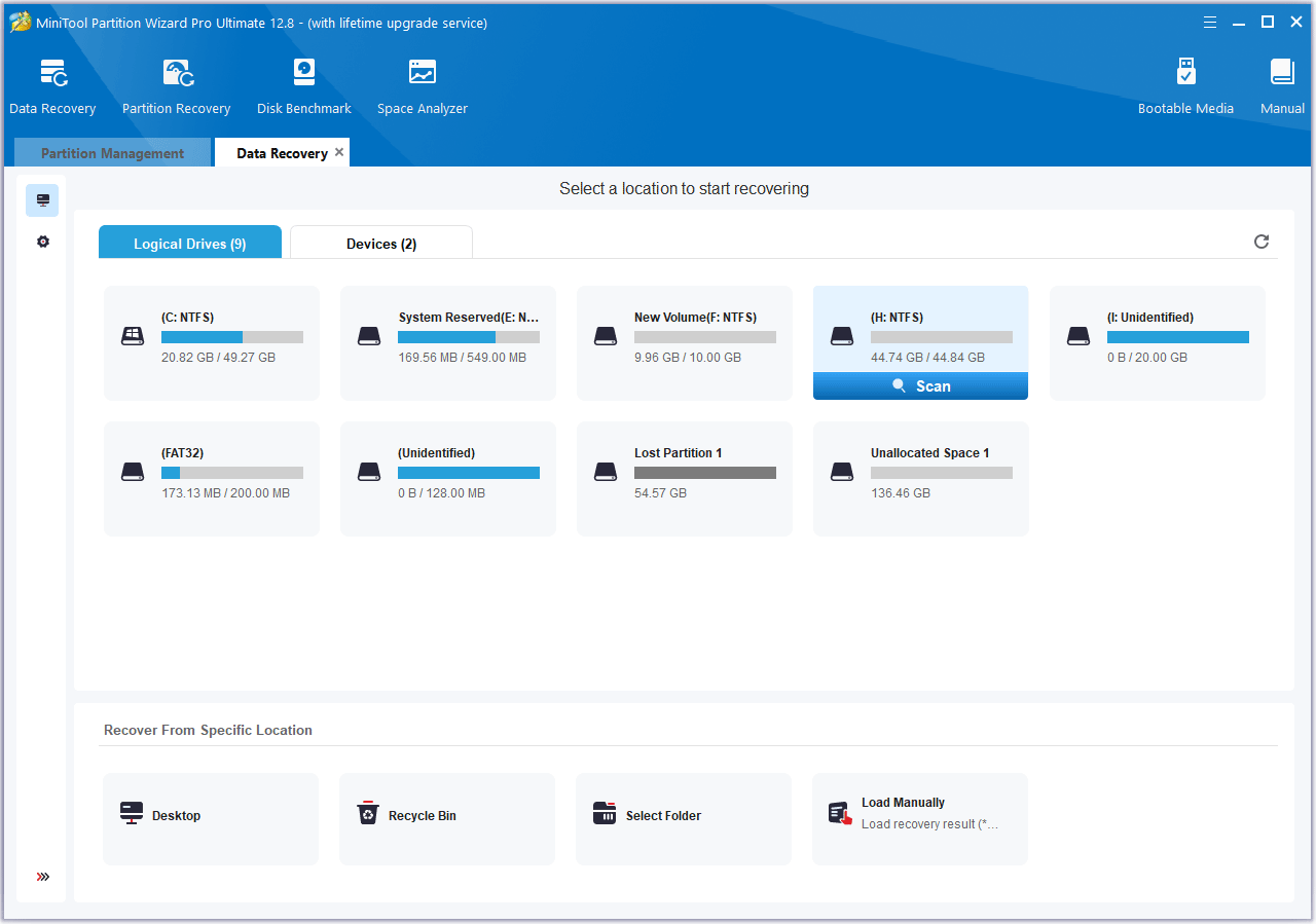 select a partition