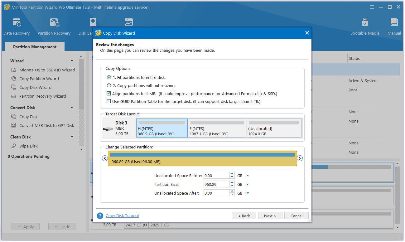 set Copy Options and click Next