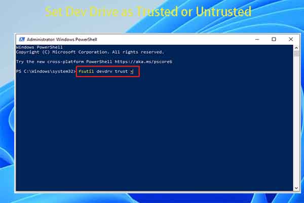 Set Dev Drive as Trusted or Untrusted | Check Dev Drive Status