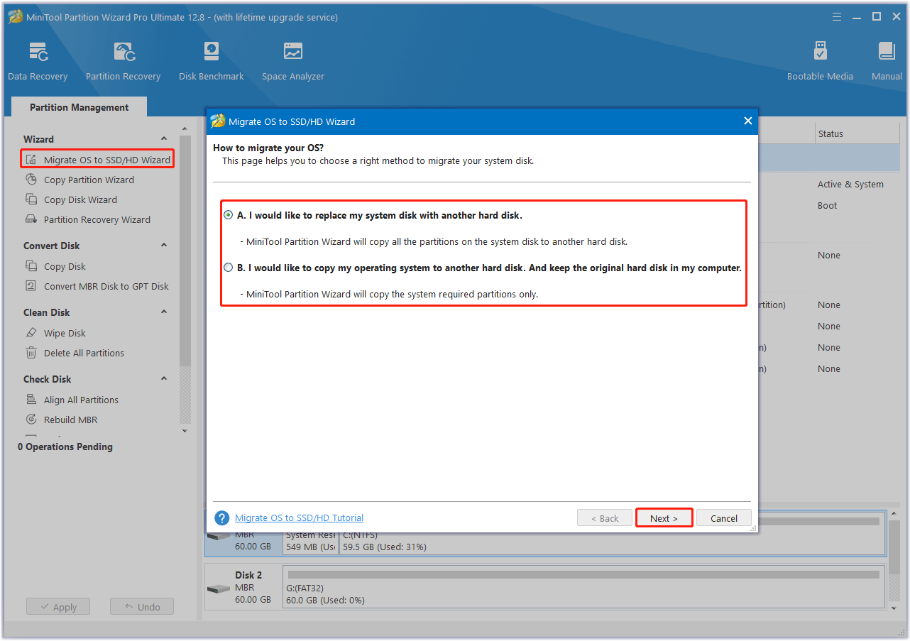 choose a migrating method