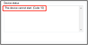 This device cannot start. (Code 10)