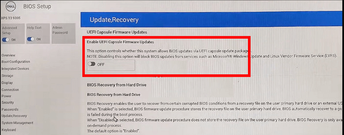 disable UEFI Capsule Firmware Updates