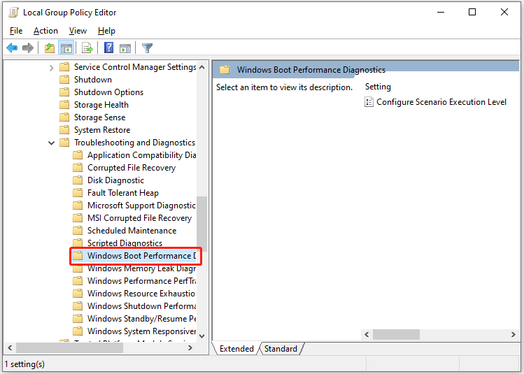 find Windows Boot Performance Diagnostics