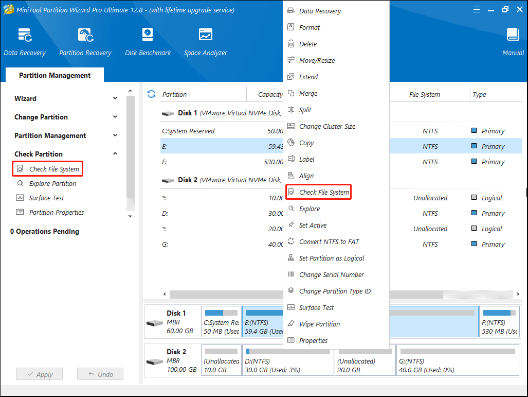 Select Check File System