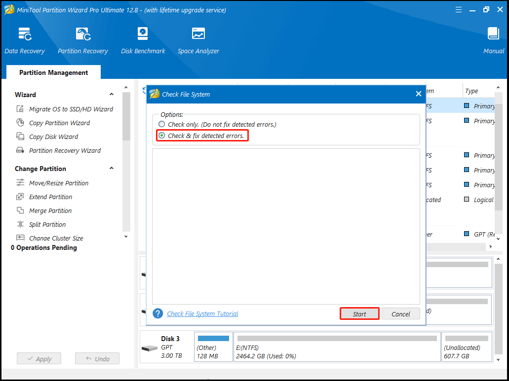 choose a way to check file system