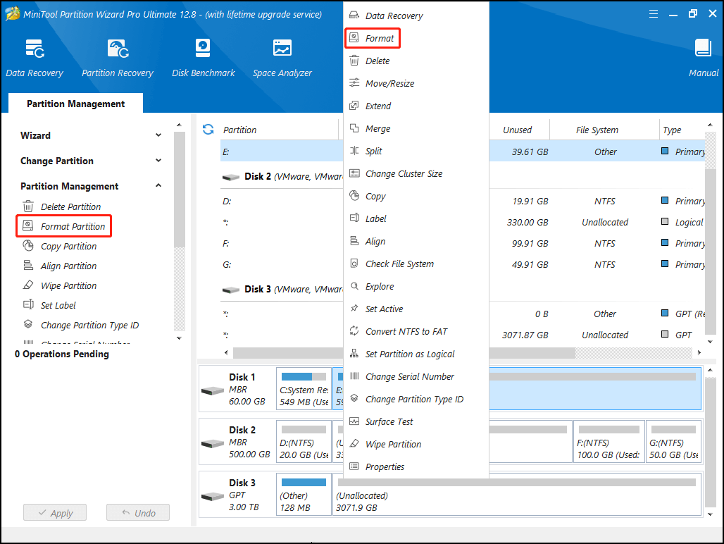 select Format Partition