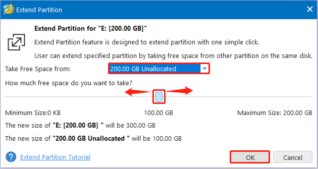 extend the partition