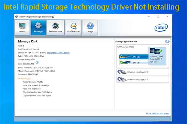 4 Fixes for Intel Rapid Storage Technology Driver Not Installing