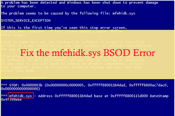 7 Effective Solutions to Fix the mfehidk.sys BSOD Error