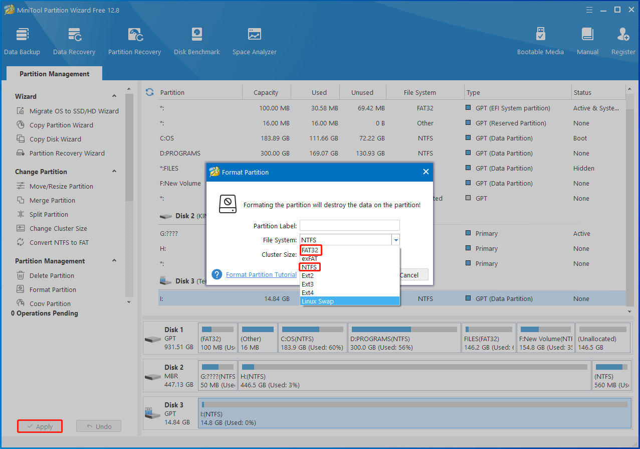 select file system