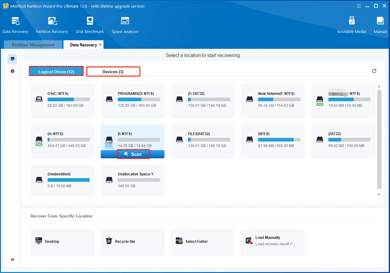 scan the SD card for missing data